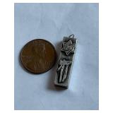Sterling Silver Mezuzah Star of David Chai Pendant