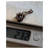 Sterling Silver Pendant Hexagon Gem