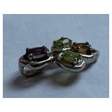 Sterling Silver Multicolor Gemstone Pendant
