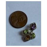 Sterling Silver Multicolor Gemstone Pendant
