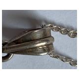 Sterling Silver Necklace with Purple Fluorite Pendant