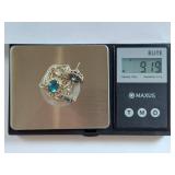 Sterling Silver Blue Stone Pendant and Earrings Set