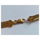 Vintage Gold Herringbone Necklace 18"