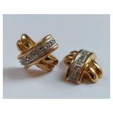 Elegant Sterling Silver Gold Vermeil Stud Earrings