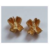 Elegant Sterling Silver Gold Vermeil Stud Earrings