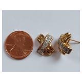 Elegant Sterling Silver Gold Vermeil Stud Earrings