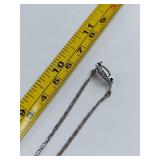 Vintage Sterling Silver Marcasite Pendant Necklace - Chain is not silver