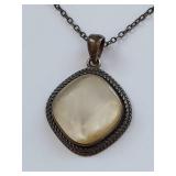 Sterling Silver Mother of Pearl Pendant Necklace