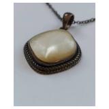 Sterling Silver Mother of Pearl Pendant Necklace