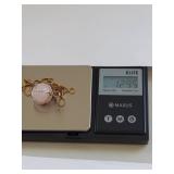 Sterling Silver Necklace with Pink Stone Pendant