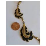 Vintage Designer Style Black Gold Necklace