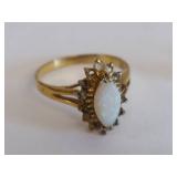 Opal Jewelry Set: Necklace, Ring, Earrings