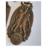 Antique 1925 Basketball and 1924 Track Meet High School Sports Medals Collectible