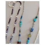 Handmade Beaded Necklaces & Earrings Set - Some Carved