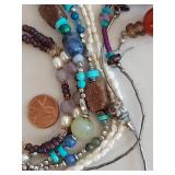 Handmade Beaded Necklaces & Earrings Set - Some Carved