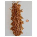 Handcrafted Amber Glass Beaded Drawstring Bag / Tassel