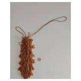 Handcrafted Amber Glass Beaded Drawstring Bag / Tassel