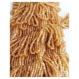 Handcrafted Amber Glass Beaded Drawstring Bag / Tassel