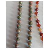 Collection of Five Unique Beaded Stone Necklaces
