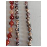Collection of Five Unique Beaded Stone Necklaces