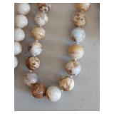 Elegant Beaded Necklace Set incl. Desert Rose Trading Sterling - White, Brown, Marbled