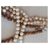 Elegant Beaded Necklace Set incl. Desert Rose Trading Sterling - White, Brown, Marbled