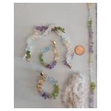Gemstone Chip Necklaces & Bracelets Set
