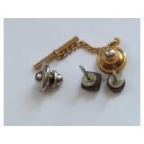 Native American Inlay Gemstone Tie Tacks Set