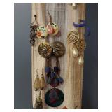 Vintage Earring Collection on Hanging Organizer