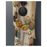 Vintage Earring Collection on Hanging Organizer