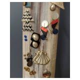 Vintage Earring Collection on Hanging Organizer