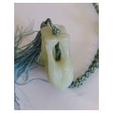 Jade Donkey Horse Pendant Necklace Unique