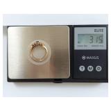 14k Gold Ring with Citrine and Tanzanite Stones