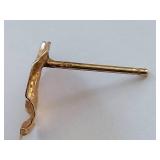 14k Gold Hammered Heart Shape Post Earrings