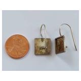 Cat Window Silhouette Sterling Silver & 14K Gold Artisan Earrings