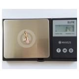 14k Gold Heart Pendant with Pink & Clear CZ Stones