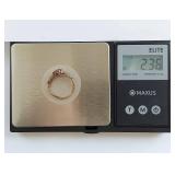 10K Gold Garnet Ring Twisted Band Design