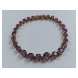 14k Gold Amethyst Tennis Bracelet Elegant Design