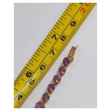 14k Gold Amethyst Tennis Bracelet Elegant Design