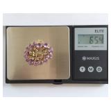 14k Gold Amethyst Tennis Bracelet Elegant Design