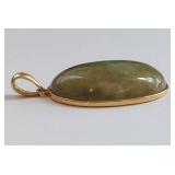 Sanuk 14K Gold Pendant with Nephrite Jade Gemstone 10.3 Grams
