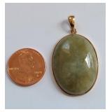 Sanuk 14K Gold Pendant with Nephrite Jade Gemstone 10.3 Grams