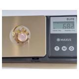 10K Gold Ring with Rose quartz & Amethyst Gemstones