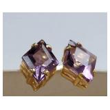 Elegant 14k Gold Amethyst Gemstone Earrings
