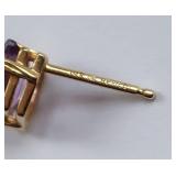 Elegant 14k Gold Amethyst Gemstone Earrings