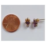 Elegant 14k Gold Amethyst Gemstone Earrings