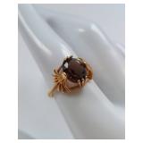 10K Gold Smoky Quartz Ring Elegant Design Gemstone