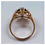 10K Gold Smoky Quartz Ring Elegant Design Gemstone