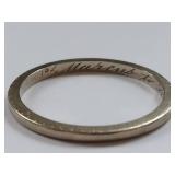 Vintage 1930s White Gold Band Marked 18k, Tests 14k+