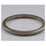 Vintage 1930s White Gold Band Marked 18k, Tests 14k+